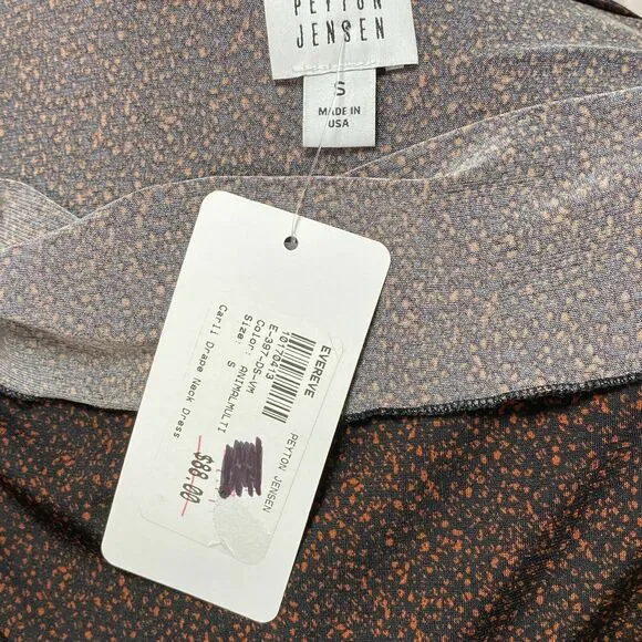 PEYTON JENSEN for EVEREVE | sz S Women's Mottled Animal Carli Drape Neck Dress - Picture 6 of 6